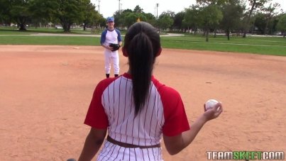 busty baseball babe, the real workout