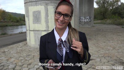 Czech stewardess loves money