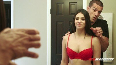 naive teen in red lingerie seduced