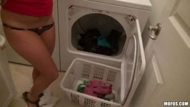 Mofos - latina washing  clothes and showing off her titties