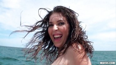 Mofos - naked brunette in a boat 